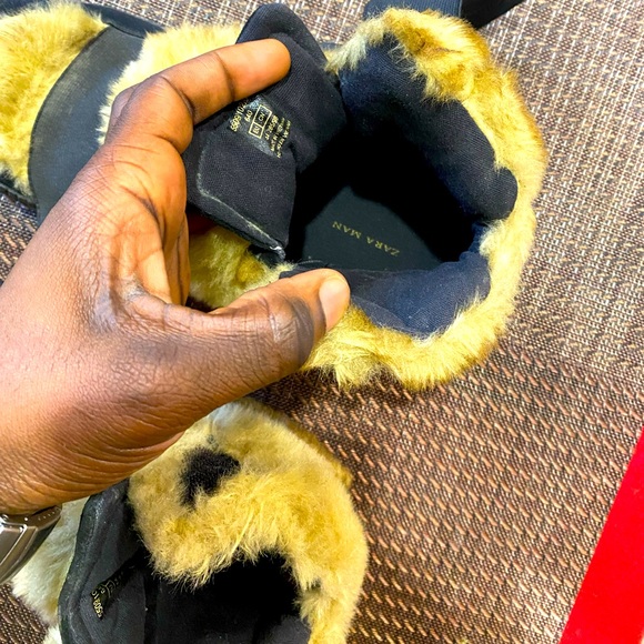 Zara man fox-red lab fur sneakers , size 11, clean and well sanitized - Picture 2 of 6